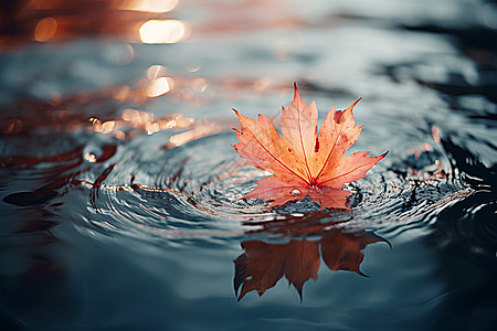 落叶水面水面上的落叶背景