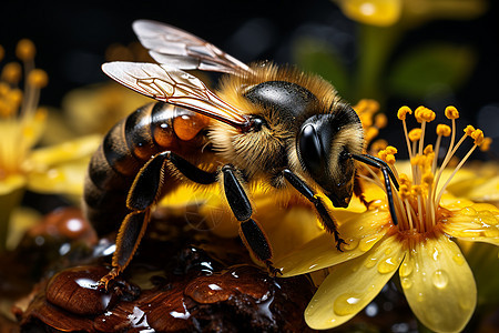 花环中的蜜蜂图片