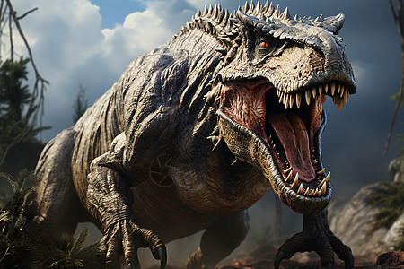 远古巨兽恐龙插画背景图片