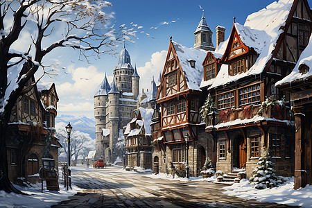 冬日城市的魅力背景图片