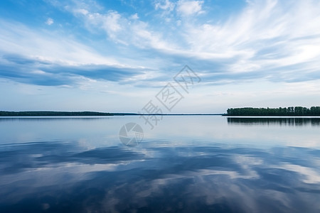 宁静的湖面景色背景图片