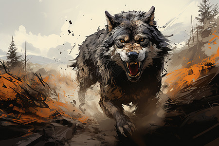 奔跑中的狼图片