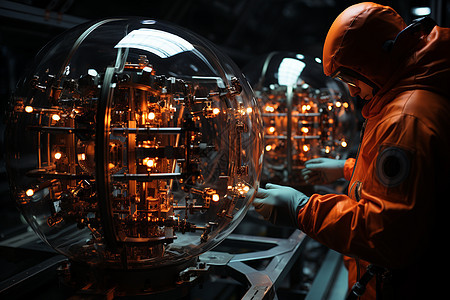 核工程师观察反应堆容器图片