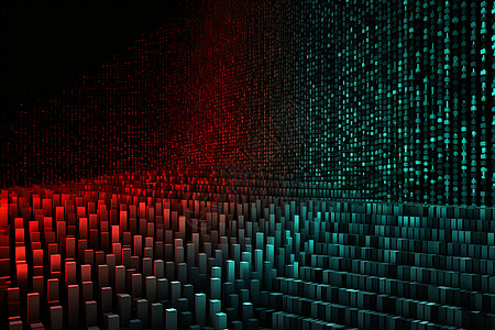红绿二进制数字构成可识别的图形图片