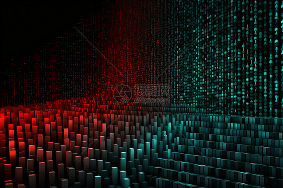 红绿二进制数字构成可识别的图形图片