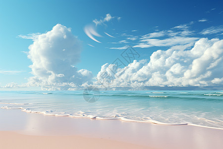 数字化渲染的海滩图片