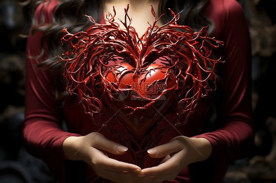 女人胸前的心脏图片