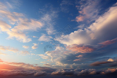 夕阳余晖下的云彩图片