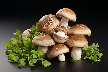 厨房的蘑菇背景图片