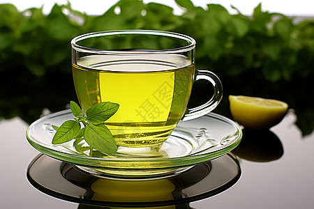 清新怡人的绿茶背景图片