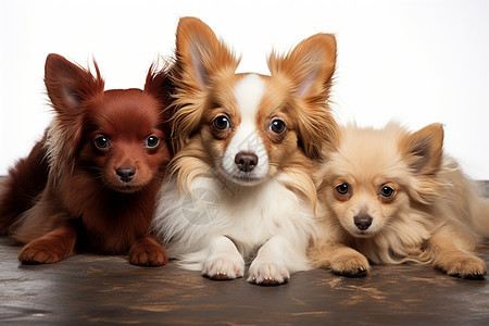 三只可爱的小狗图片