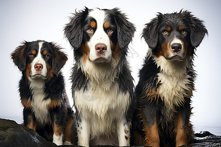 三只聪明的狗狗图片