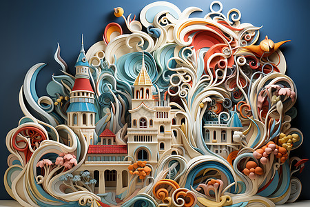 梦幻城堡黏土图片