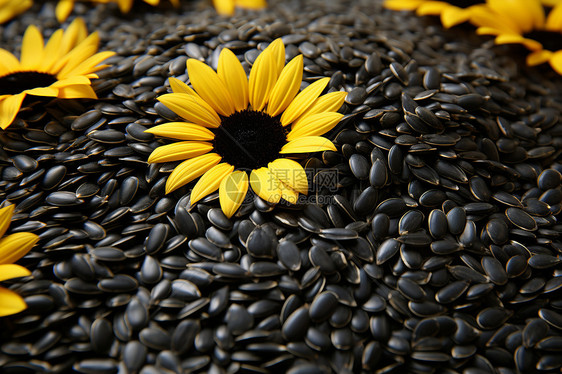 黑色的葵花籽图片