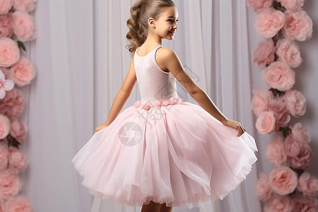 可爱的芭蕾女孩背景图片
