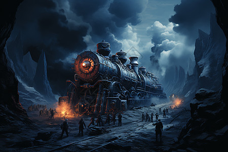 黑暗深渊列车背景图片