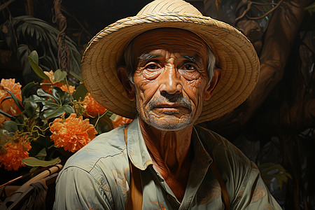 亚洲农民肖像图片