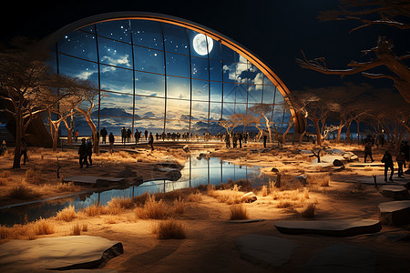 博物馆内的模拟生态背景图片