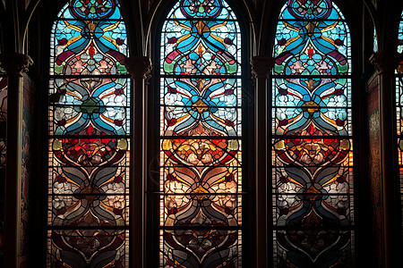 教堂花窗玻璃的艺术图片