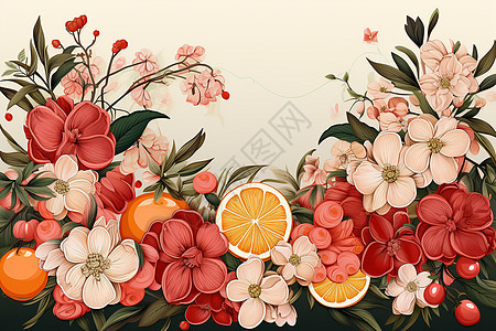水果盛宴花卉背景背景图片