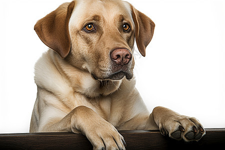 望向镜头的褐色拉布拉多犬图片