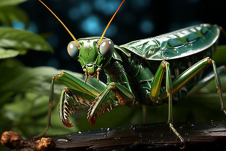 绿草丛中的螳螂图片
