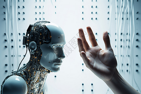 机器人与人类的互动图片