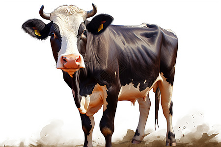 奶牛的可爱插画背景图片
