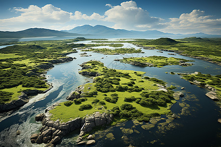 壮丽山河河岸山河的美丽景色背景