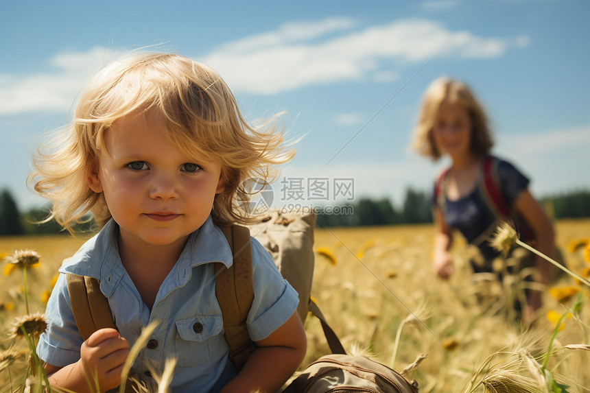 夏日微笑母子图片