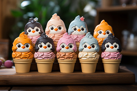 冰淇淋卡通夏日的可爱冰淇淋背景