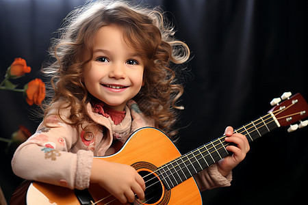 弹吉他的孩子图片