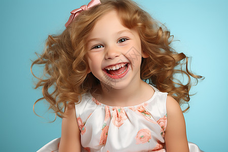 小女孩快乐微笑的表情图片