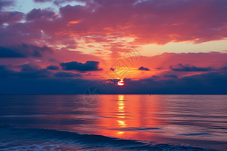 海岸上的夕阳图片
