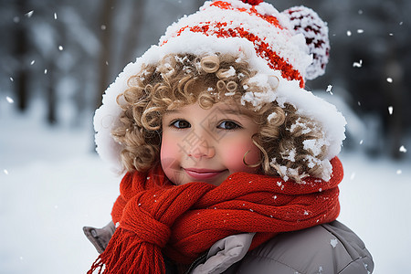 雪地里欢笑的小孩图片