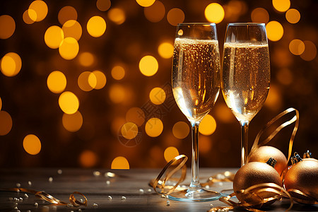 欢庆之夜庆祝的香槟图片