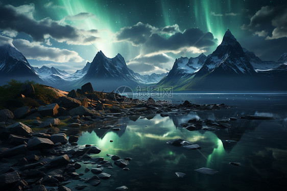 北极光的震撼景观图片