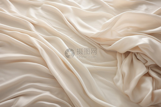白色床单上的丝质床罩图片