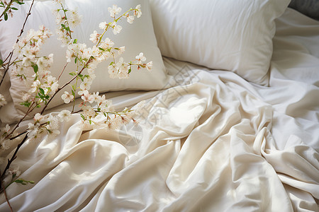 温馨的卧室床单图片