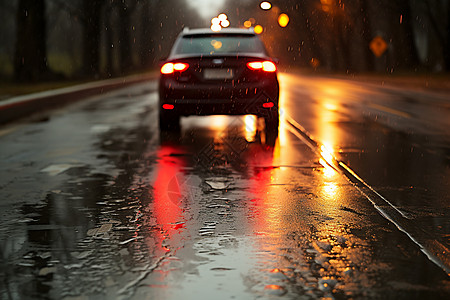 雨天晾衣服雨天路上的汽车背景