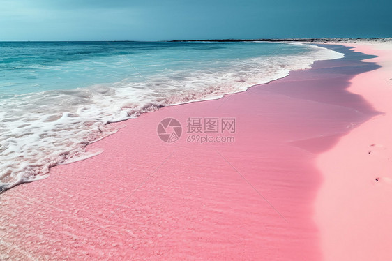 大自然的粉色海滩图片