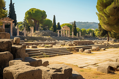 古代奥林匹亚废墟图片