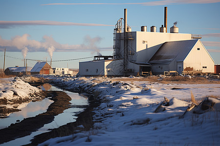 冬季户外的工厂图片