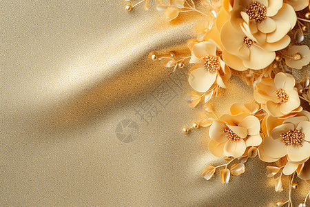 金色的花朵背景背景图片