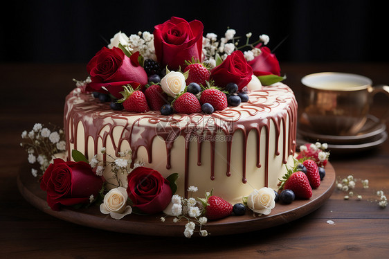 甜蜜时刻浪漫蛋糕图片