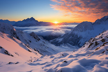 冰雪皑皑的自然风景图片