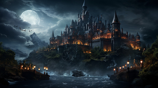黑暗城堡背景图片