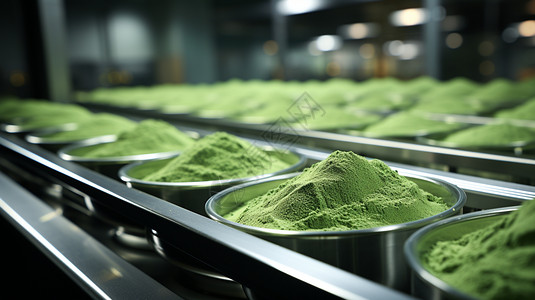 工厂绿色的粉末图片