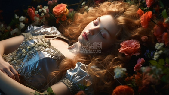 睡着的漂亮金发美女图片
