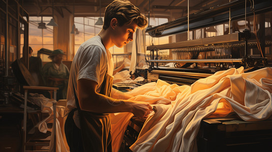 纺织工厂生产线图片